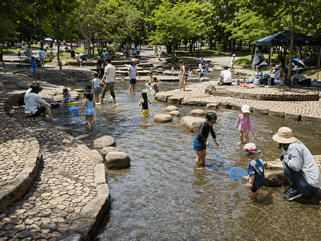 大横川親水公園 じゃぶじゃぶ池