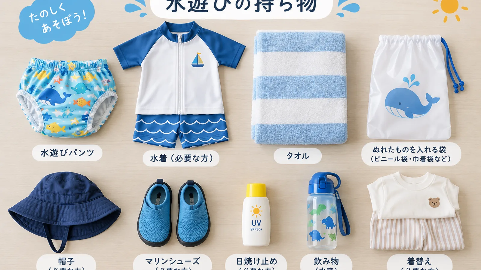 【2026年】夏の水遊び 持ち物リスト｜0-6歳ベテランママの実用リスト
