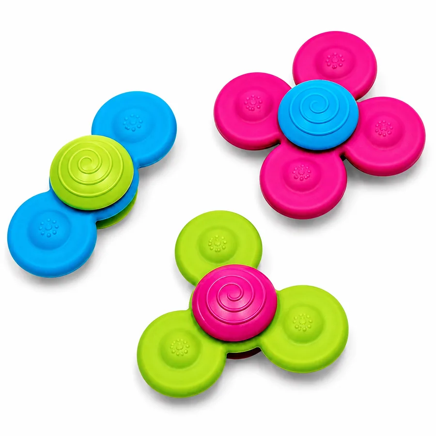 Whirly Squigz。羽根が2枚・3枚・4枚のシリコン製スピナー3個セット（写真提供：株式会社トラーナ）